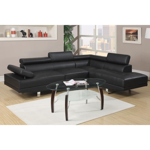 Poundex Leather look Sectional F7310 IMAGE 1