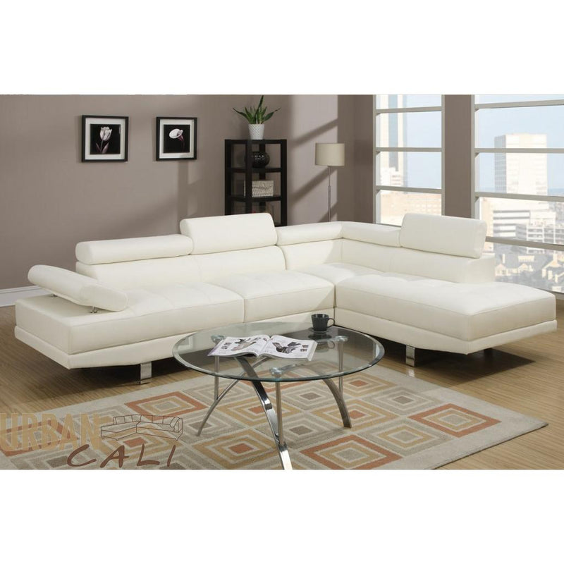 Poundex Leather look Sectional F7320 IMAGE 1