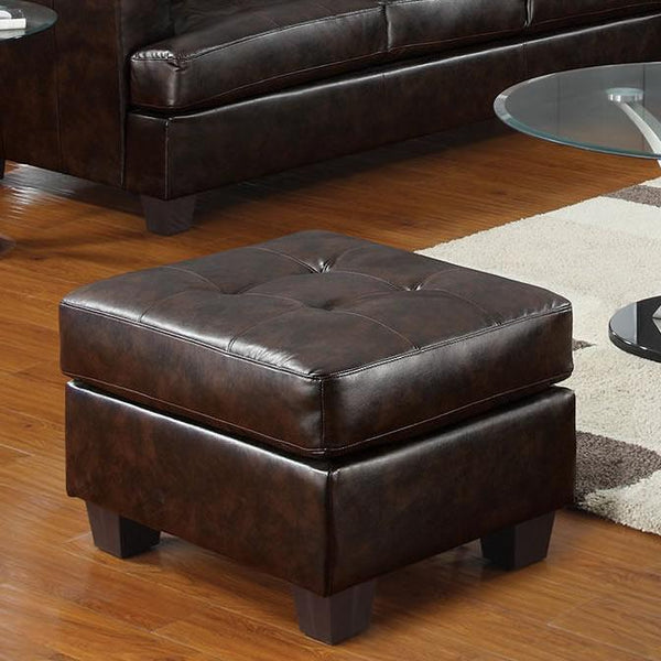 Acme Furniture Platinum Bonded Leather Ottoman 15073B IMAGE 1