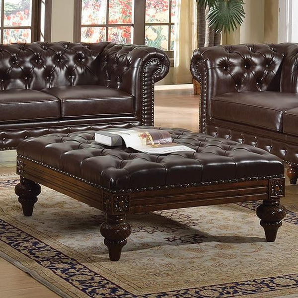 Acme Furniture Shantoria Bonded Leather Ottoman 51318 IMAGE 1