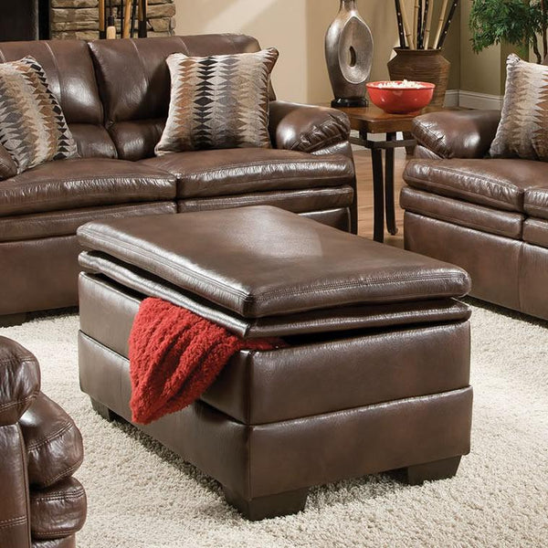 Acme Furniture Devin Bonded Leather Match Storage Ottoman 52313 IMAGE 1