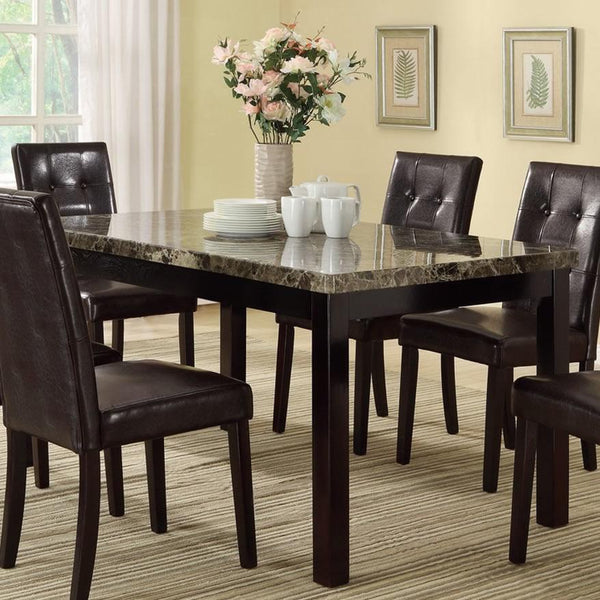 Poundex Dining Table with Faux Marble Top F2093 IMAGE 1