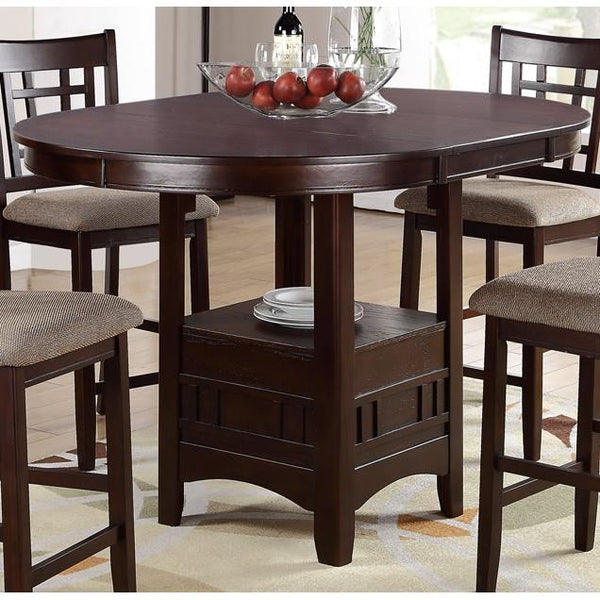 Poundex Round Counter Height Dining Table with Pedestal Base F2345 IMAGE 1