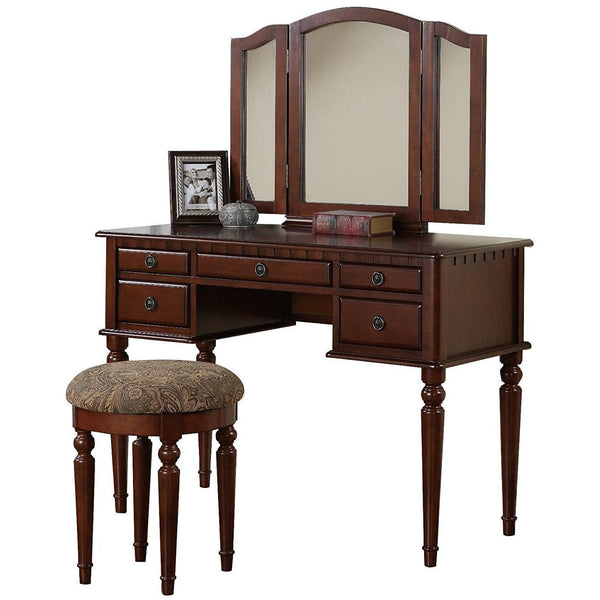 Poundex 5-Drawer Vanity Set F4071 IMAGE 1