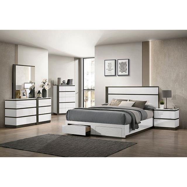 Furniture of America Birsfelden Queen Panel Bed FOA7225WH-DR-Q-BED IMAGE 2