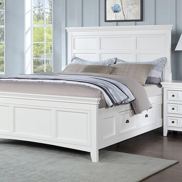 Furniture of America Castile California King Panel Bed with Storage CM7413WH-CK-BED IMAGE 1