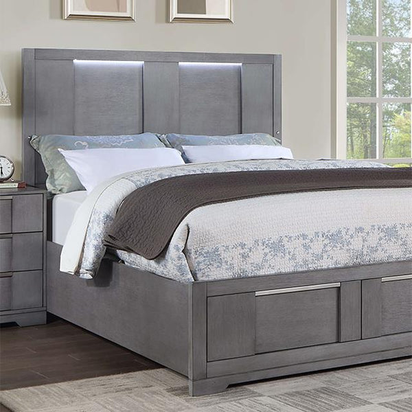 Furniture of America Regulus Queen Panel Bed with Storage CM7475GY-Q-BED IMAGE 1