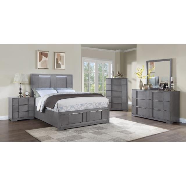 Furniture of America Regulus Queen Panel Bed with Storage CM7475GY-Q-BED IMAGE 2