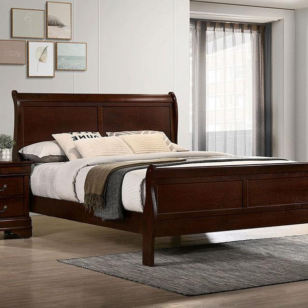 Furniture of America Louis Philippe Queen Sleigh Bed FM7866CH-Q-BED IMAGE 1